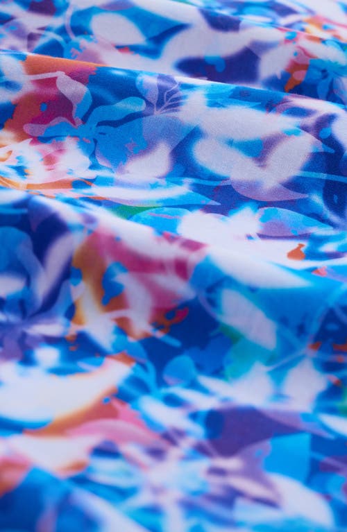 Bugatchi Hendrix Digital Abstract Floral Print Pima Cotton Polo In Blue