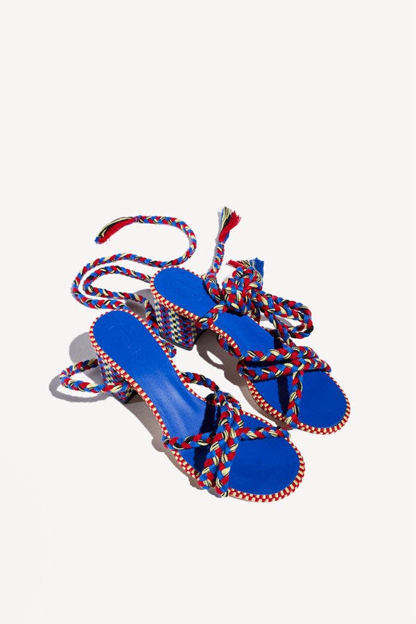 Amambaih Isabela Strappy Cotton Sandals, Alternate, color, Miro