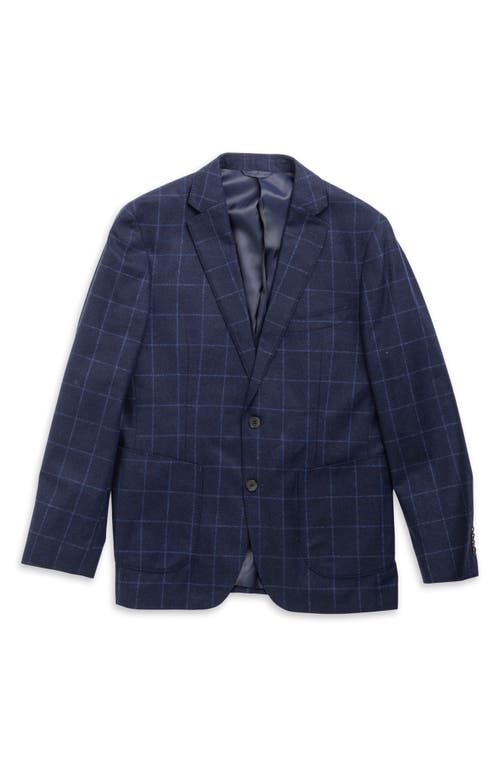 Rodd & Gunn Mansfield Windowpane Check Navy Felted Wool Blend Sport Coat In Midnight