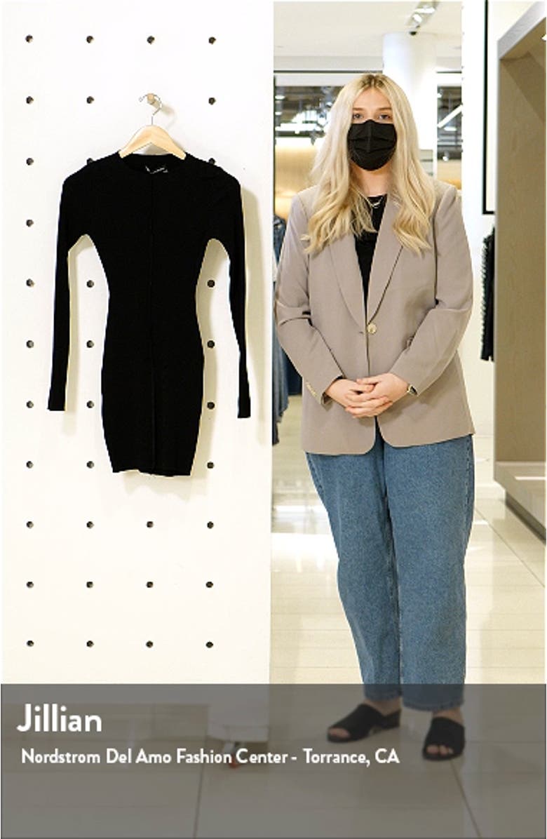 Snatched Vibes Long Sleeve Rib Knit Minidress, sales video thumbnail