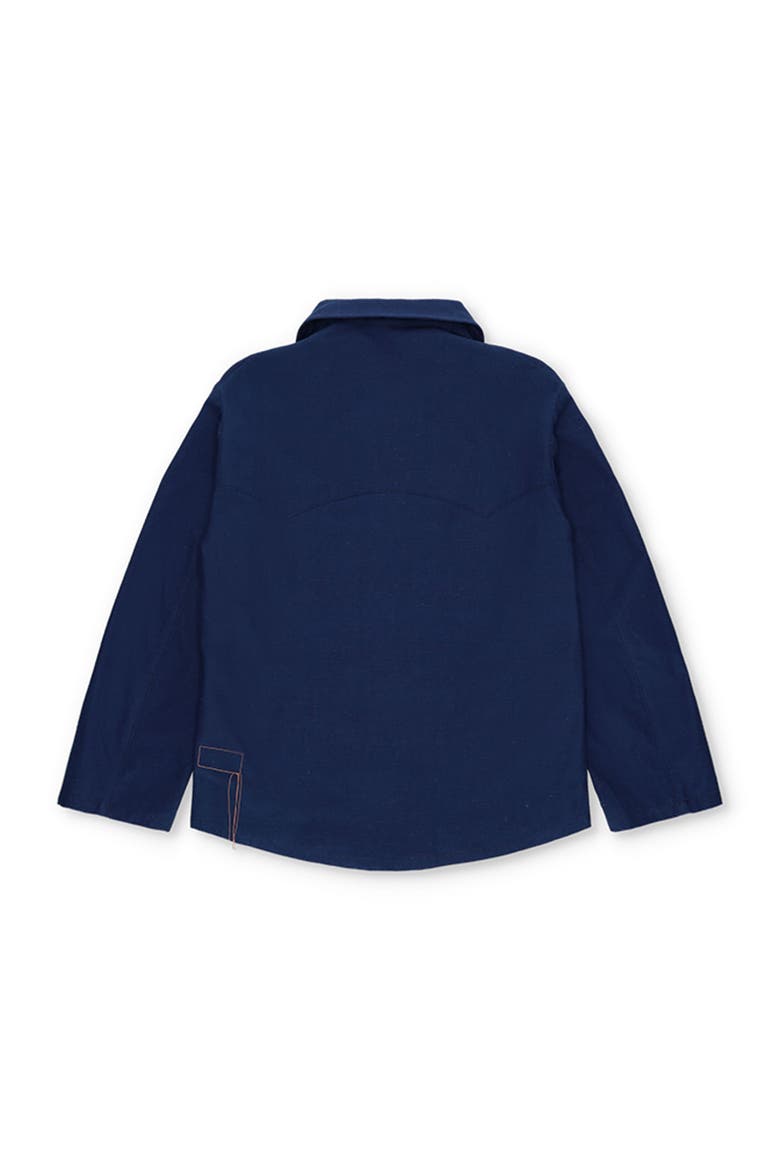 Perno Double-Breasted Slub Cotton Jacket, Alternate, color, INDACO