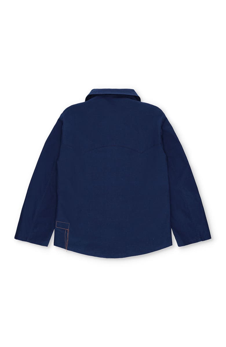 Fortela Perno Double-Breasted Slub Cotton Jacket, Alternate, color, Indaco