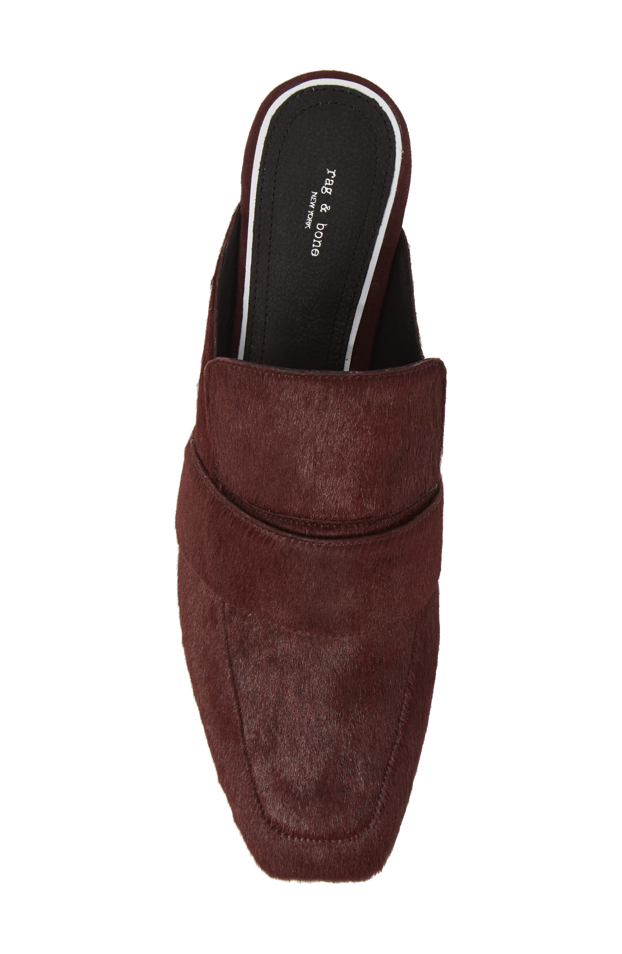 Aslen Genuine Calf Hair Loafer Mule, Alternate, color, BURGUNDY CALF HAIR