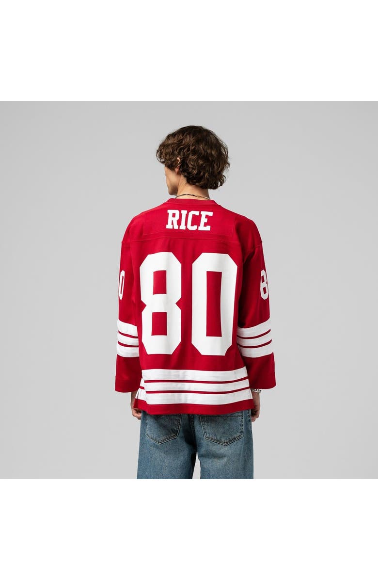 Mitchell & Ness Men's Mitchell & Ness Jerry Rice Scarlet San Francisco 49ers Maxxed Out Fashion Hockey Jersey, Alternate, color, Scarlet