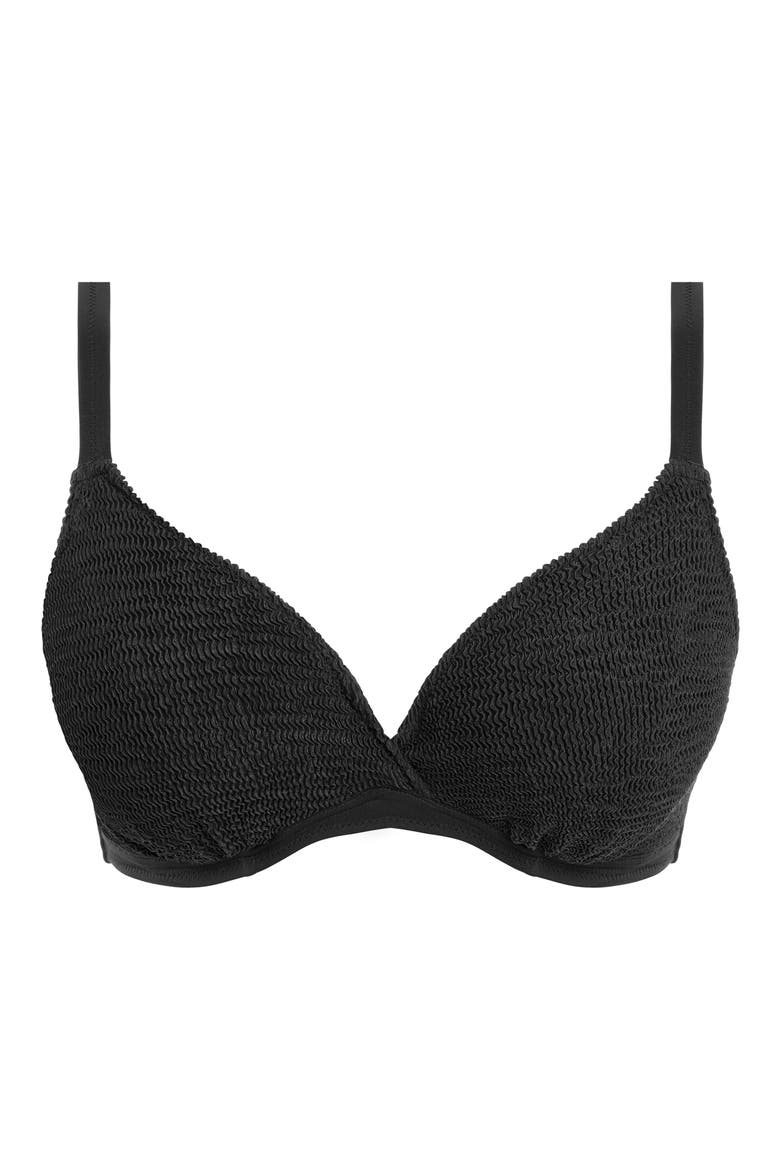 Ibiza Waves Plunge Underwire Bikini Top, Alternate, color, BLACK