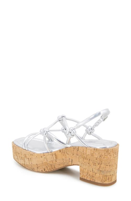 Reaction Kenneth Cole Essa Knot Platform Sandal In Silver Metallic
