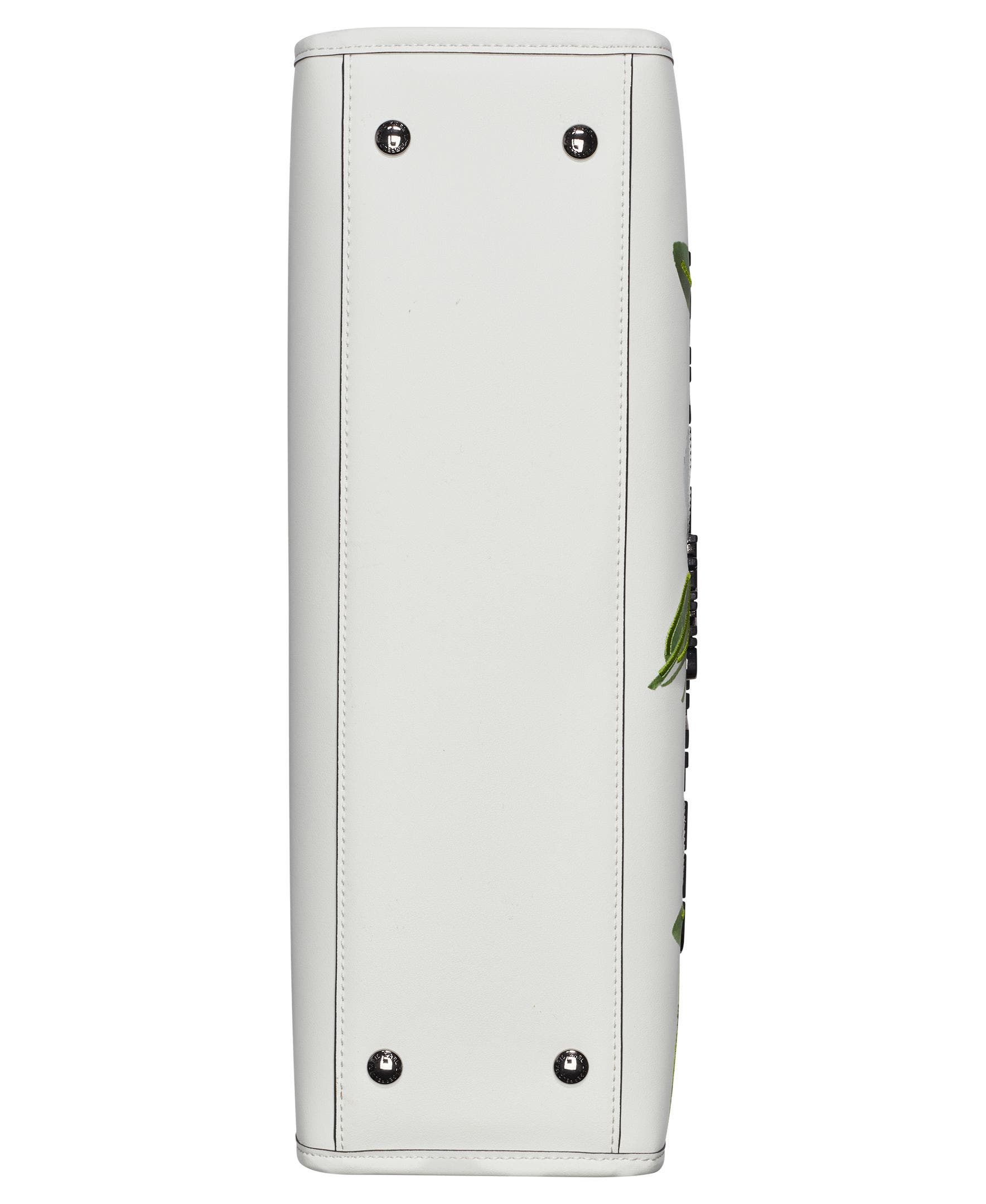 KARL LAGERFELD PARIS Savoie Floral Emboridery Tote, Alternate, color, White Multi