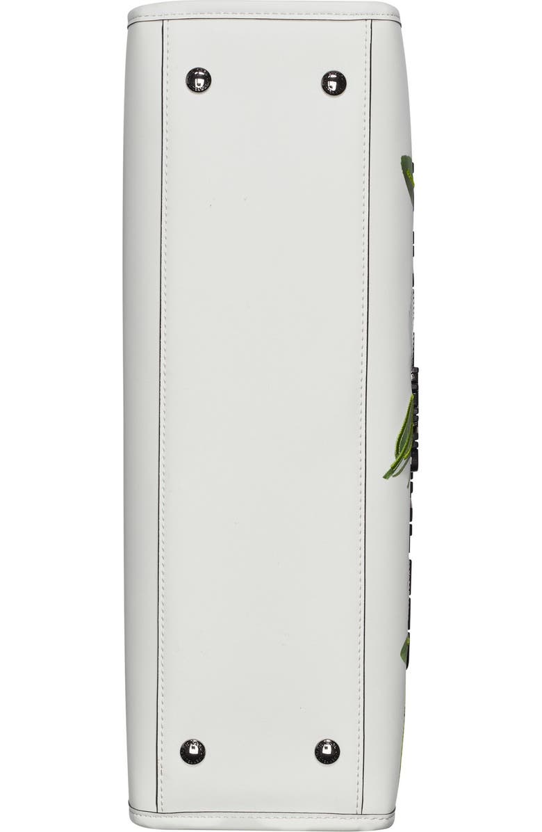 KARL LAGERFELD PARIS Savoie Floral Emboridery Tote, Alternate, color, White Multi