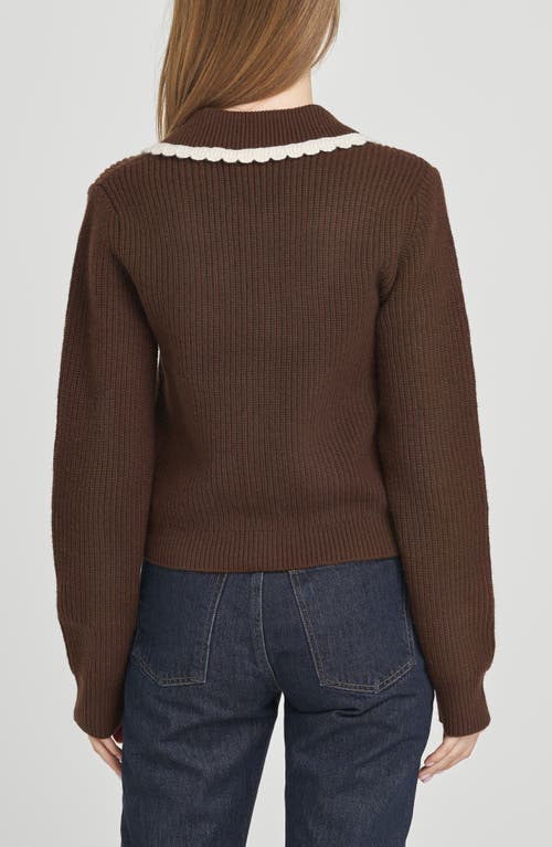Wayf Millie Cardigan Chocolate In Brown