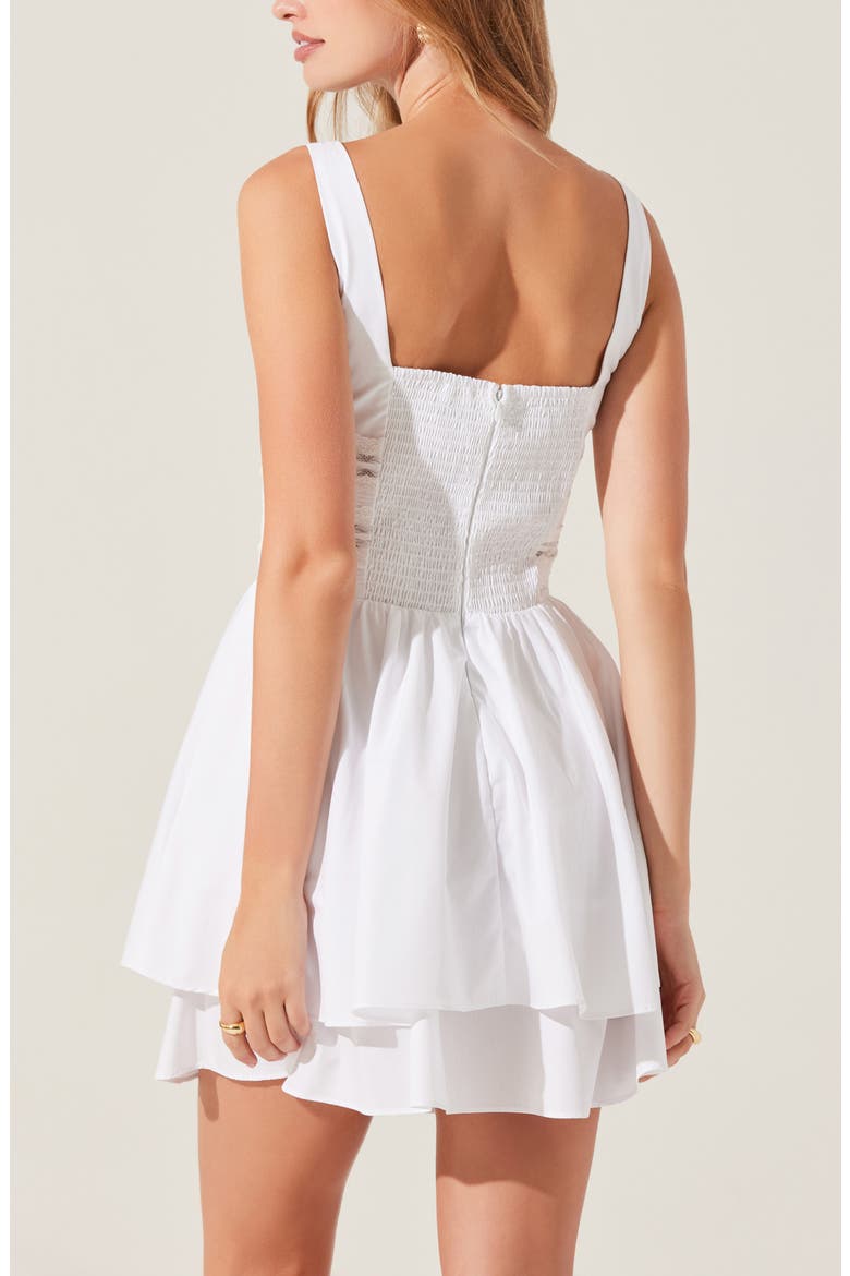 Melaine Lace Detail Cotton Blend Minidress, Alternate, color, WHITE