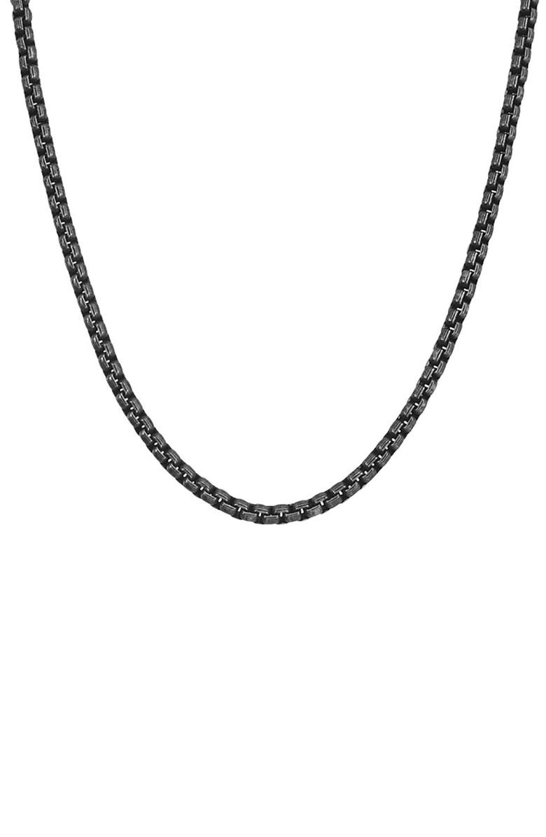 GEOFFREY BEENE Box Chain Necklace, Main, color, Black