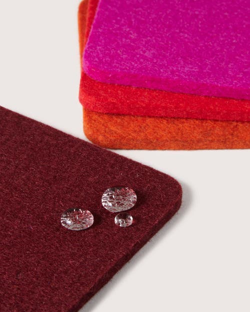 Graf & Lantz Graf Lantz Bierfilzl Merino Wool Square Coaster Multi 4 Pack In Bordeaux