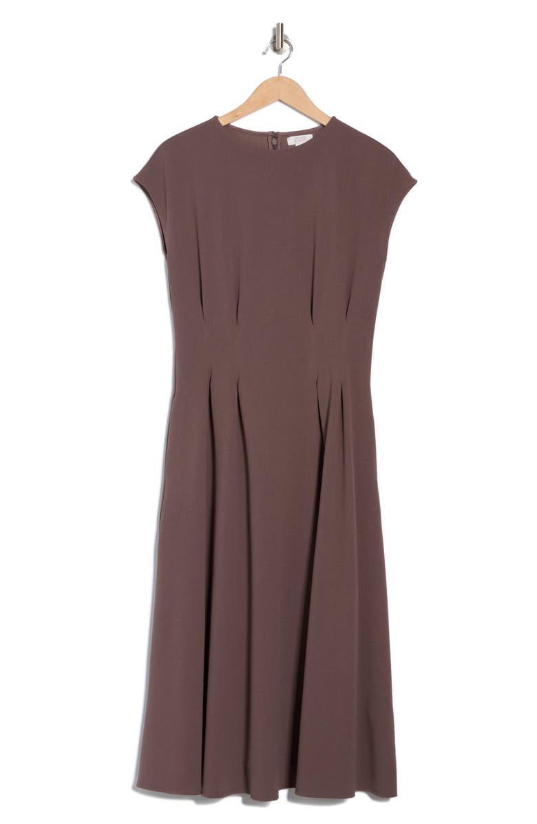 Pleated Waist Knit A-Line Dress