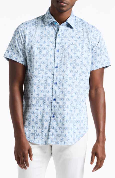 Robert Graham Madagascar Short Sleeve Stretch Cotton Button-Up Shirt