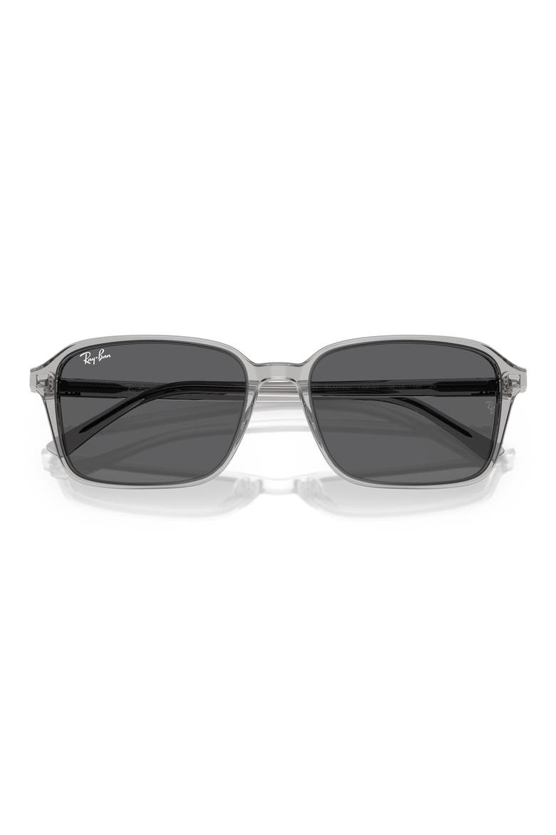 58mm Square Sunglasses, Alternate, color, TRANSPARENT GREY/ DARK GREY