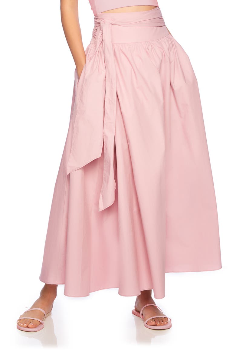 Poplin Wrap Maxi Skirt, Alternate, color, COTTON CANDY