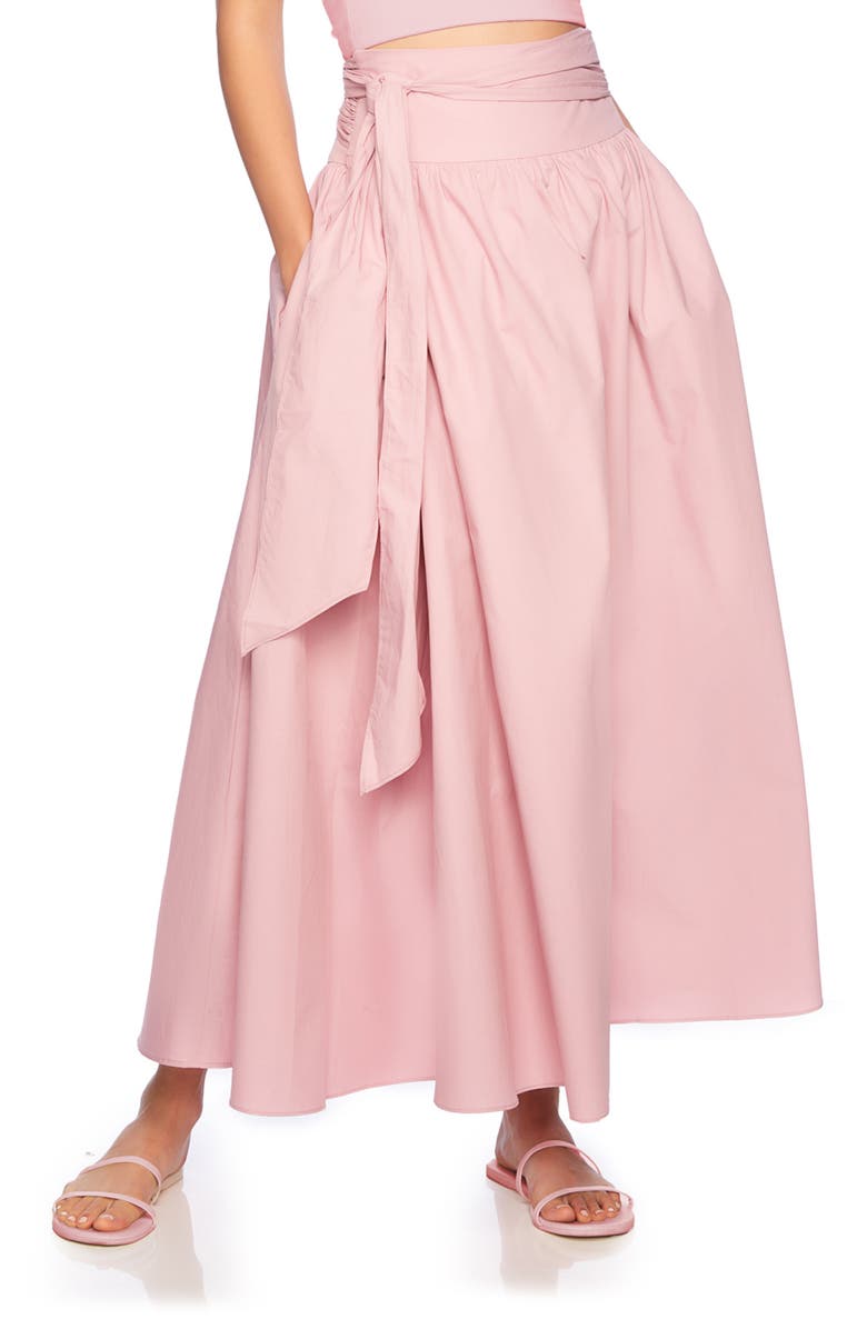 Susana Monaco Poplin Wrap Maxi Skirt, Alternate, color, Cotton Candy