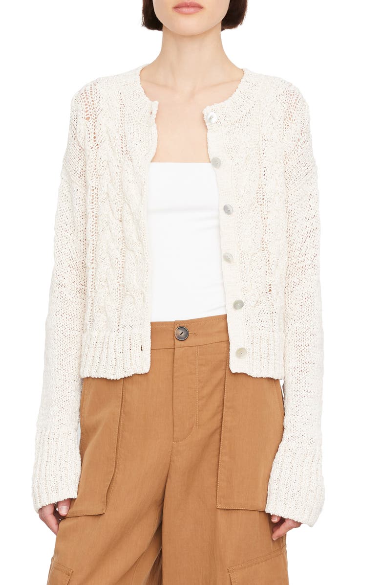 Vince Cable Front Cardigan, Main, color, Off White