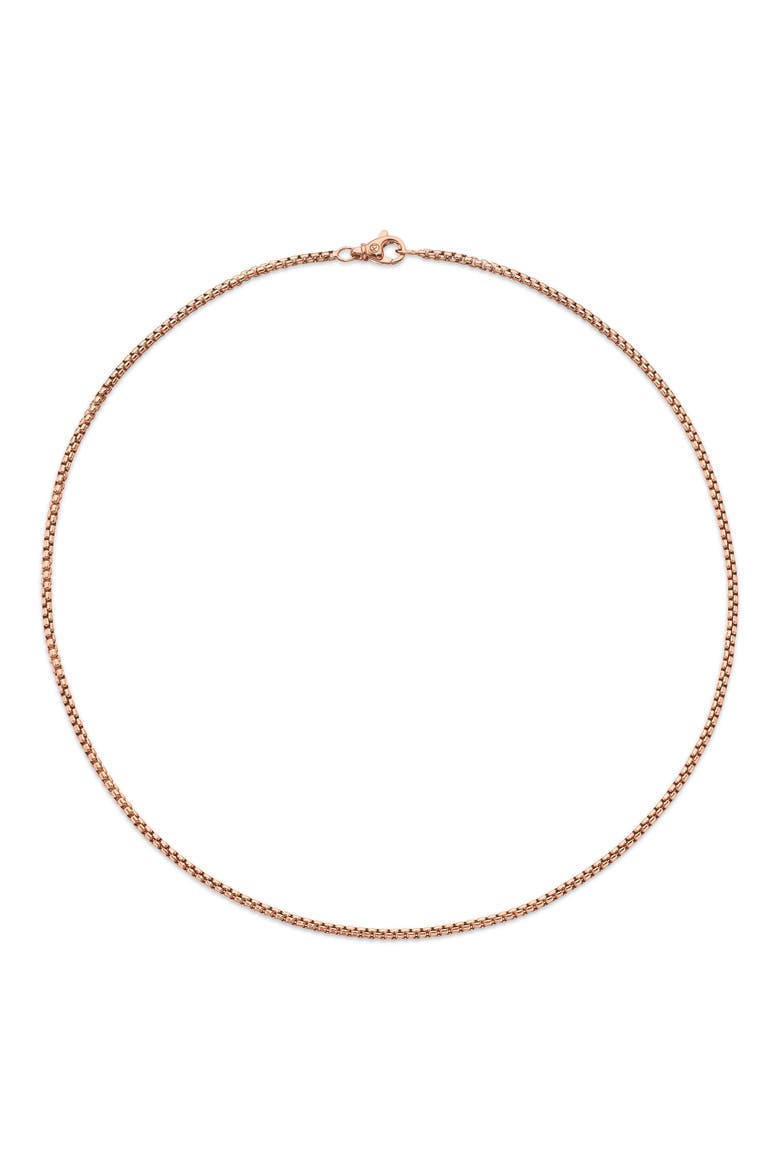 Small Box Chain Necklace, Alternate, color, ROSE GOLD