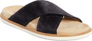 Brunello Cucinelli Cross Strap Suede Slide Sandal
