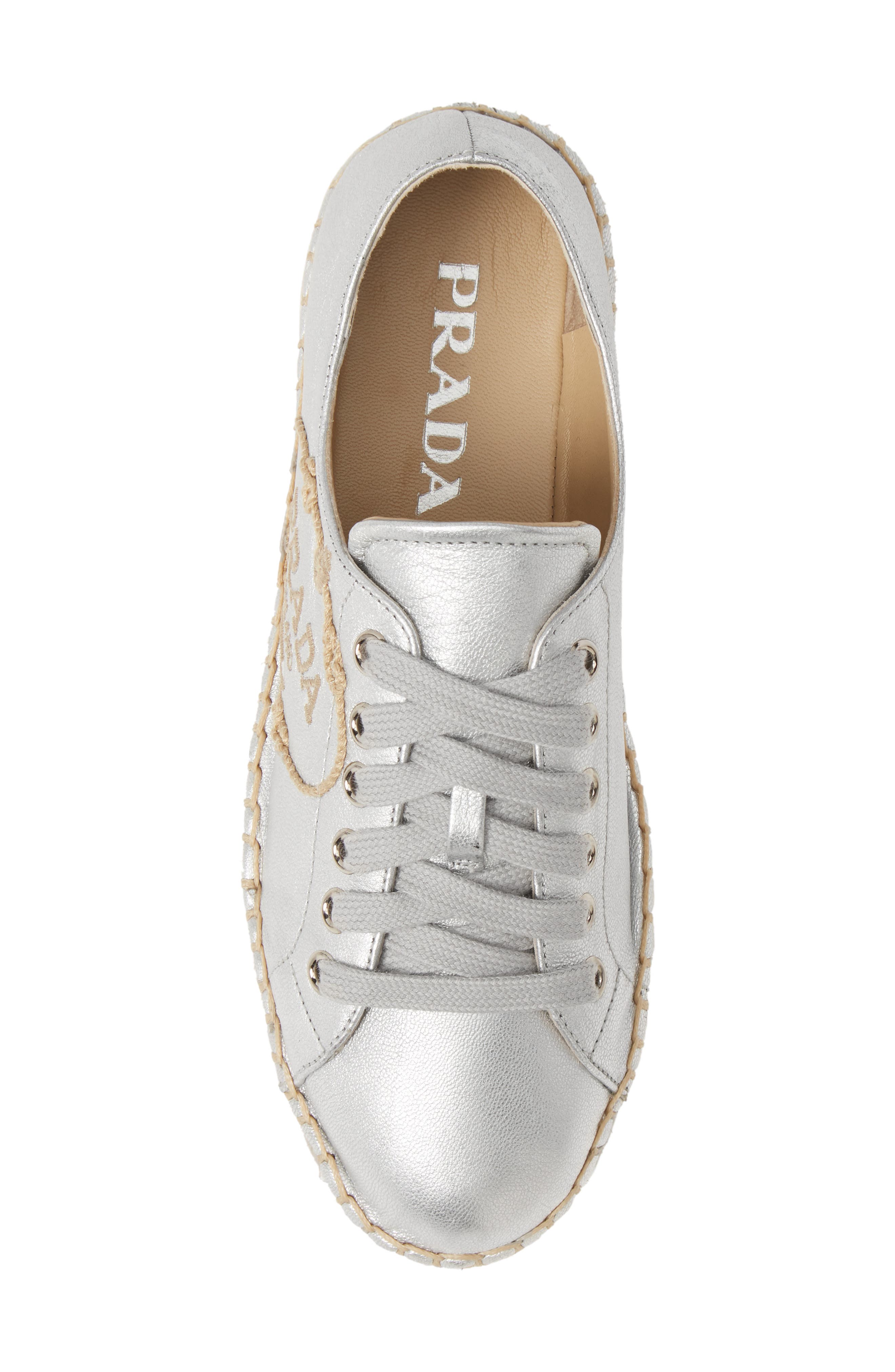 Prada Espadrille Platform Sneaker, Alternate, color, 