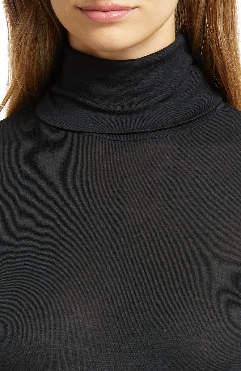 Hanro Turtleneck Wool & Silk Top, Alternate, color,