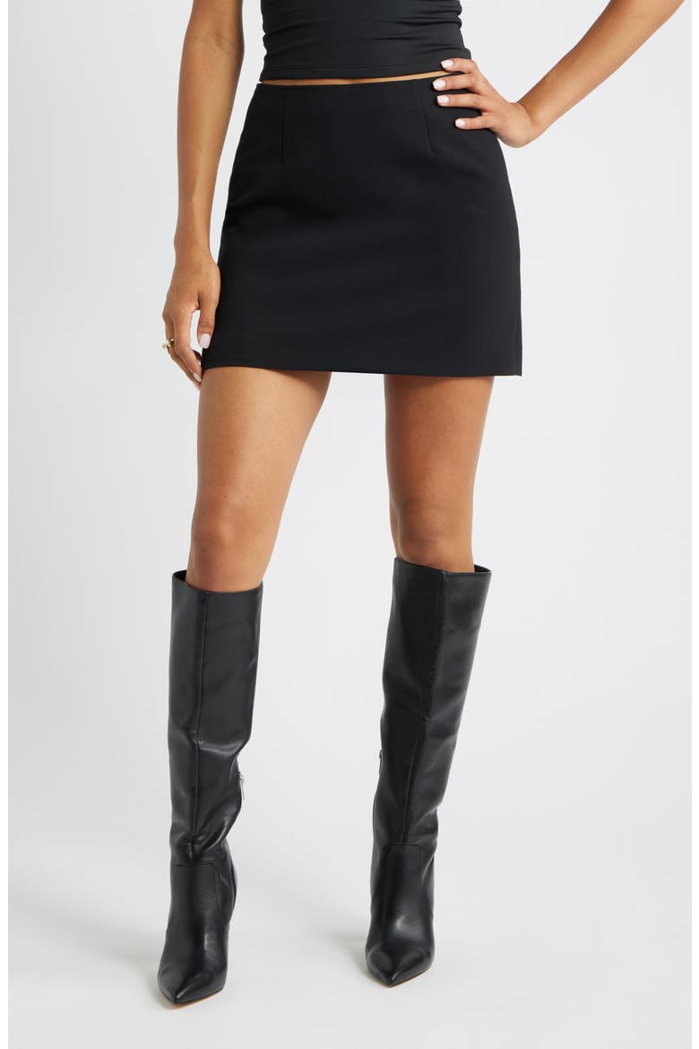 The Icon A-Line Miniskirt, Main, color, BLACK
