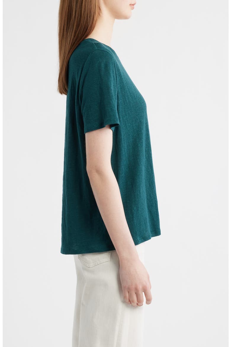 Organic Linen Crewneck T-Shirt, Alternate, color, KELP