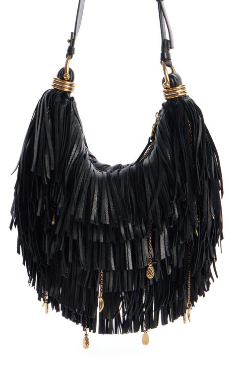 Fringe Charm Detail Bracelet Bag