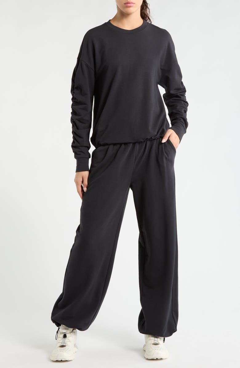 Zella Cinch Side Long Sleeve Top, Alternate, color, Black