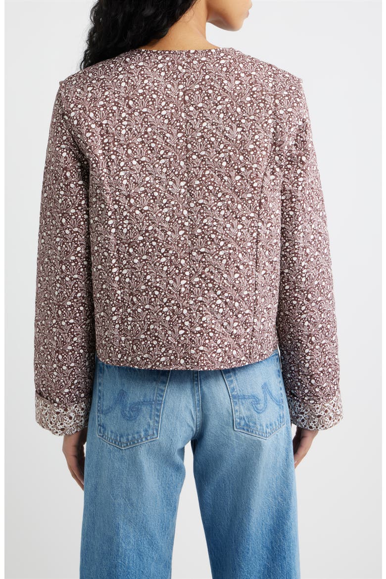 Rowan Cropped Cotton Jacket, Alternate, color, DITSY THISTLE BROWN