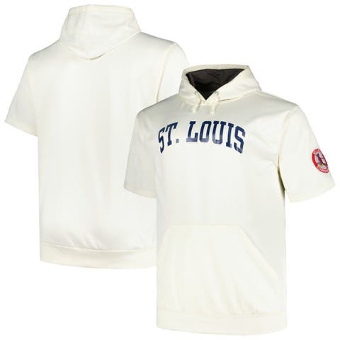 Men's Profile Oatmeal St. Louis Cardinals Big & Tall Contrast Short Sleeve Pullover Hoodie