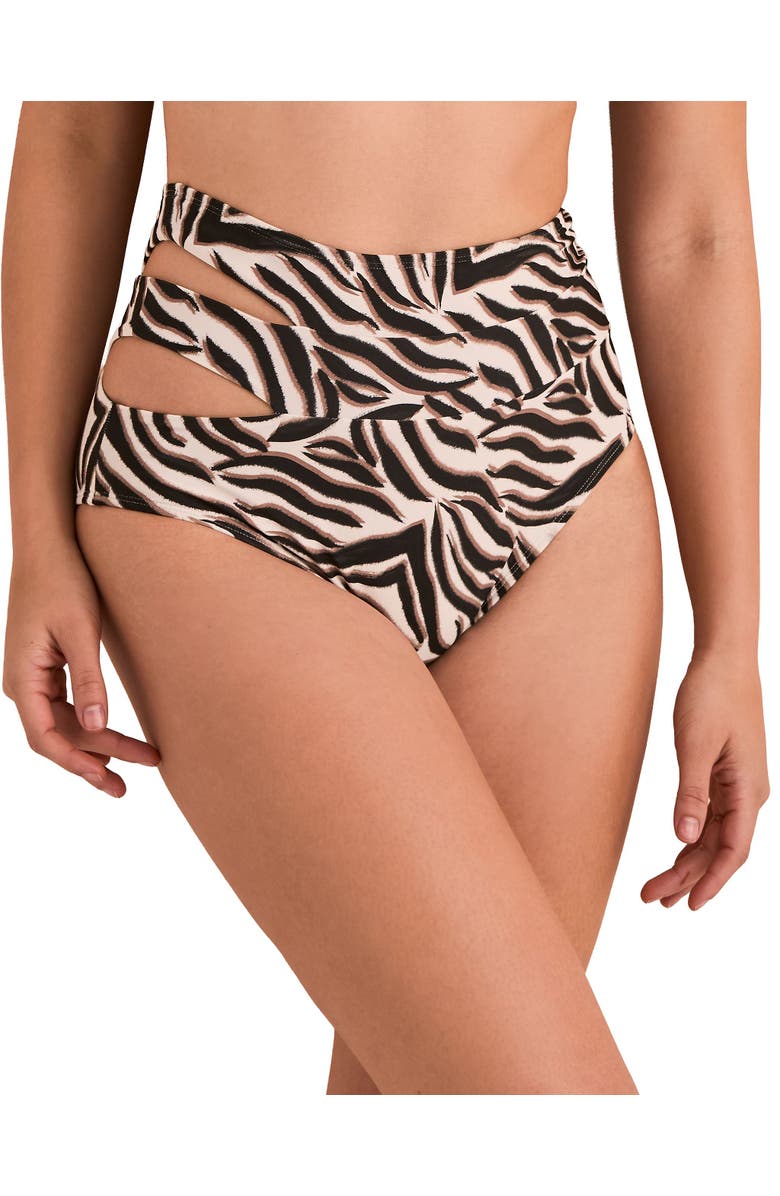 Adore Me Demi Swimwear High Waist Bikini Bottom, Main, color, Animal Beige