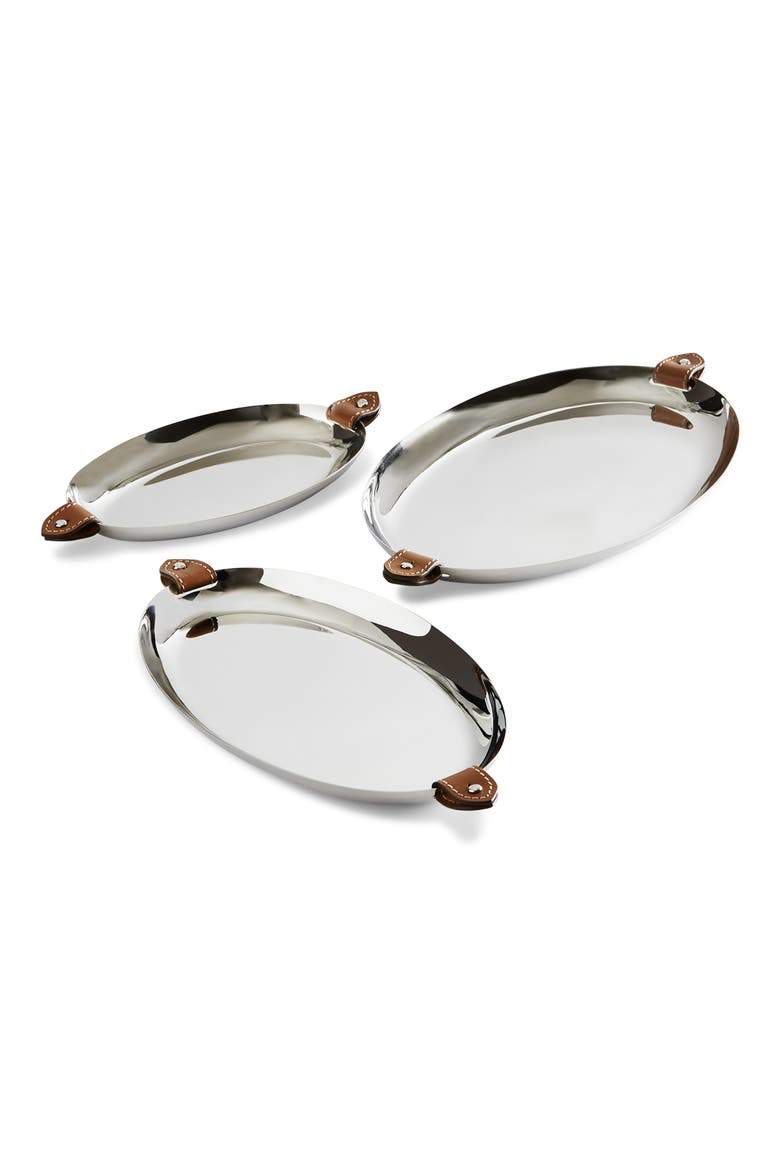 Wyatt Set of 3 Nesting Trays, Alternate, color, SILVER