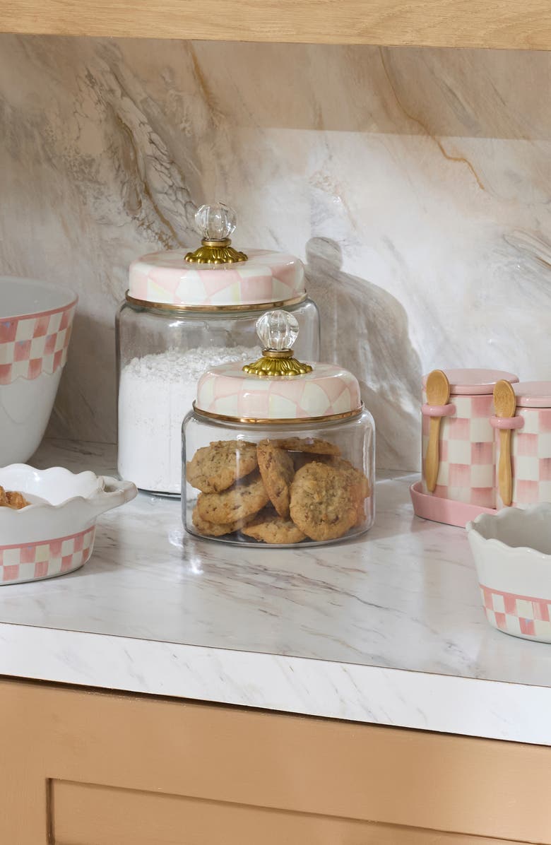 MACKENZIE CHILDS Rosy Check Small Kitchen Canister, Alternate, color, Rosy