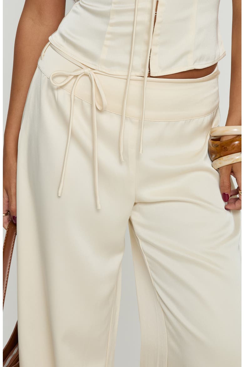 Aubrette Satin Wide Leg Pants, Alternate, color, CREAM