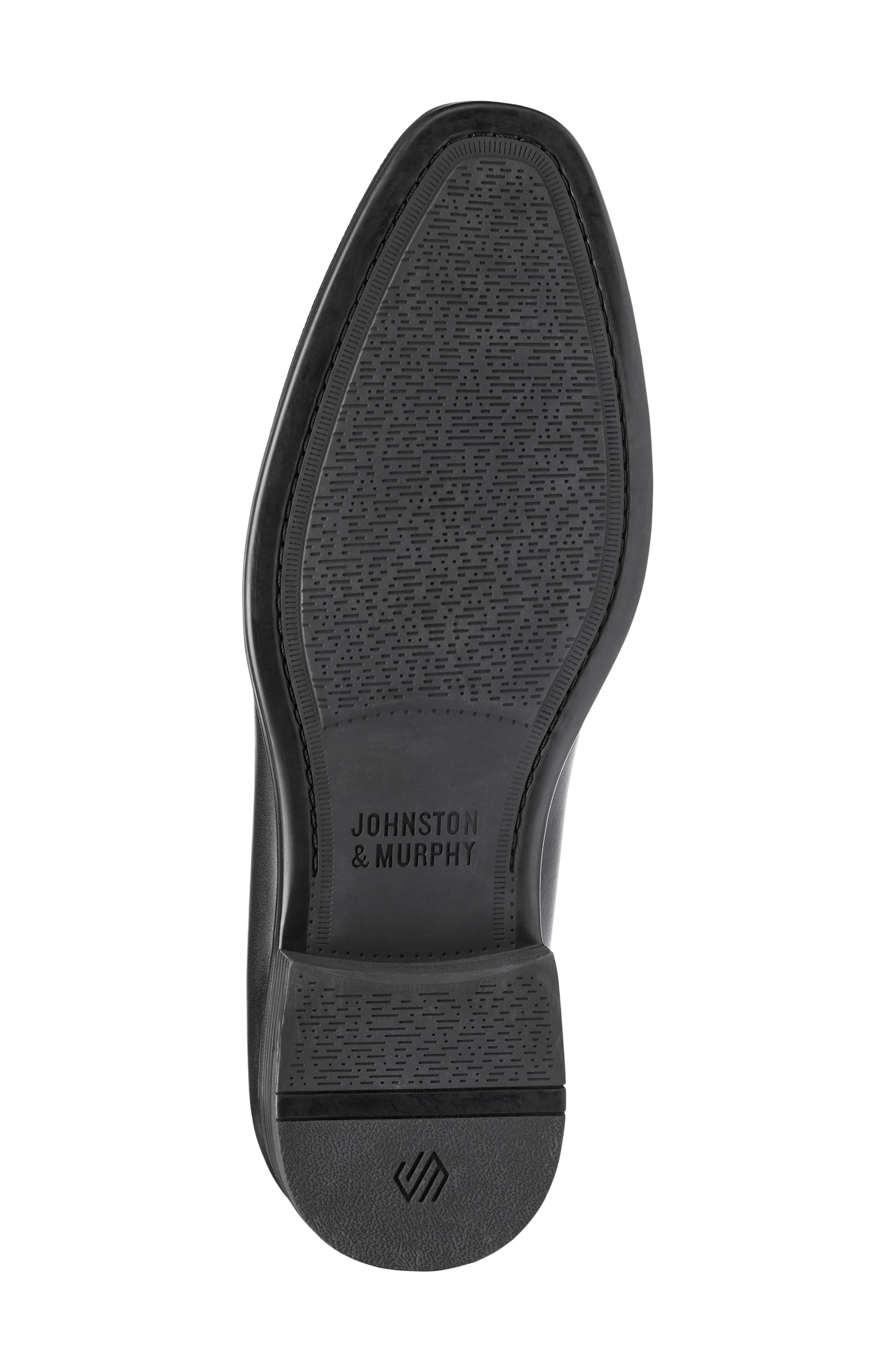 Johnston & Murphy Gibbons Embossed Penny Loafer, Alternate, color, Black Full Grain