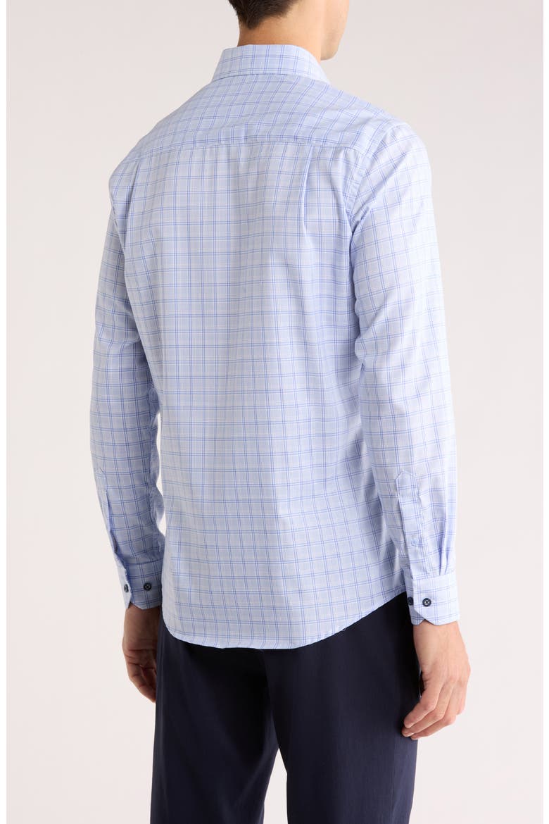 Tailored Fit Plaid Dress Shirt, Alternate, color, BLUE