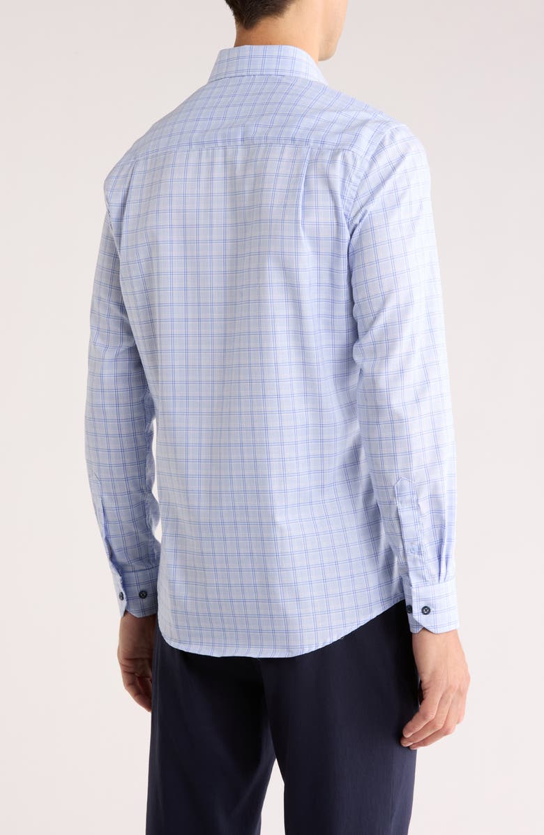 Duchamp Tailored Fit Plaid Dress Shirt, Alternate, color, Blue