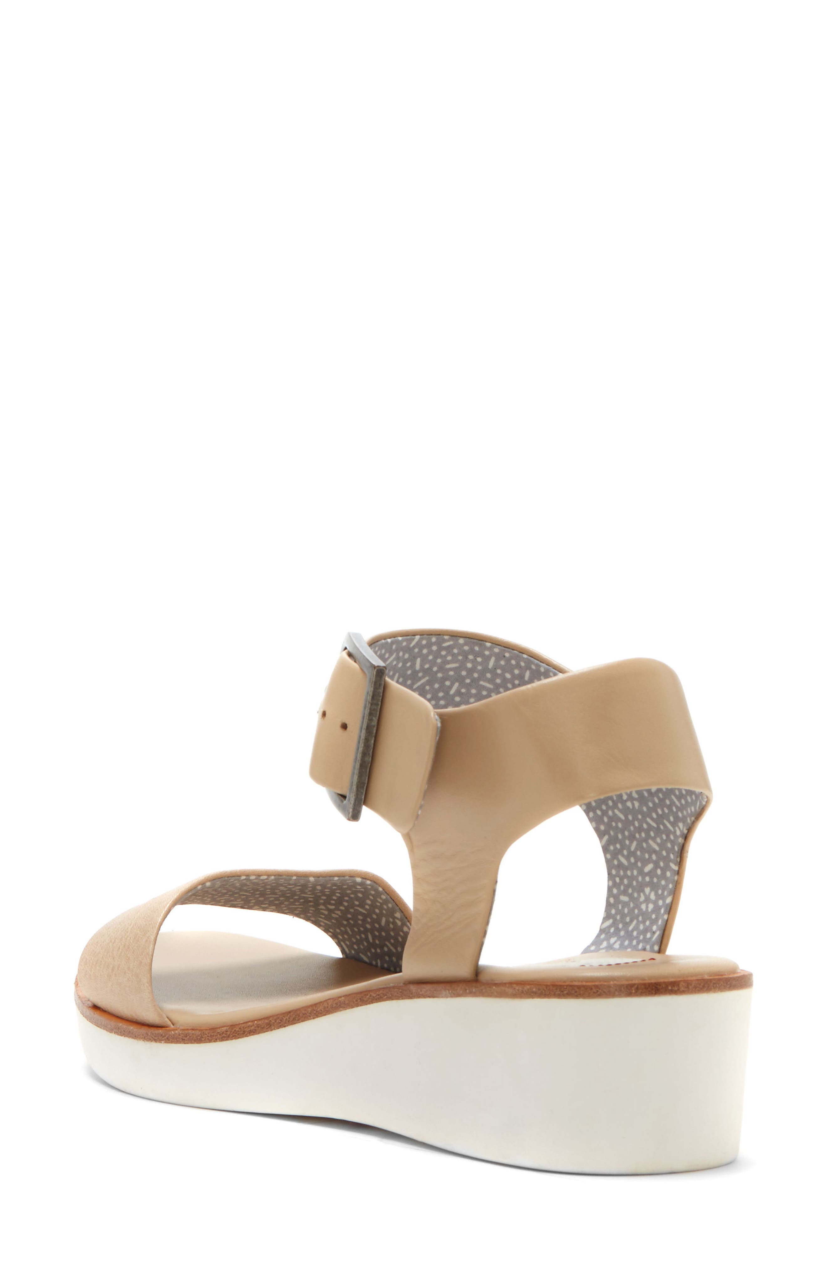 'Stella' Wedge Sandal, Alternate, color, BISQUE LEATHER