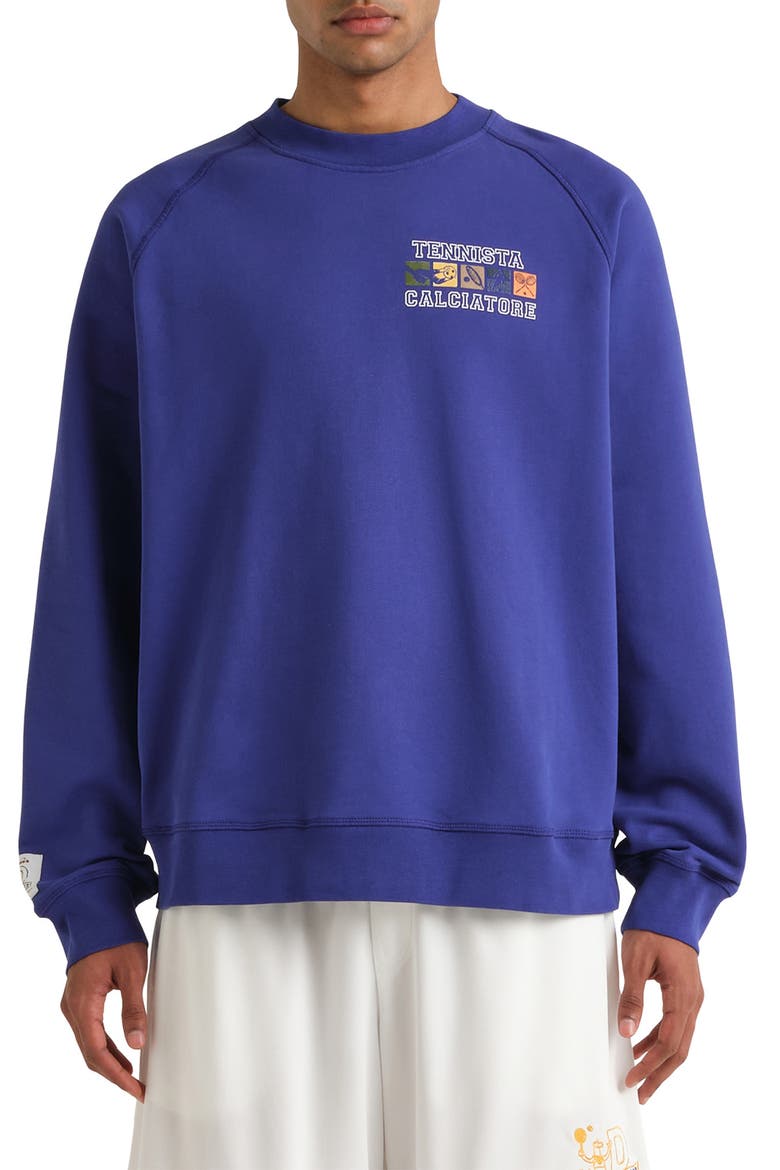 Legacy Embroidered Fleece Sweatshirt, Main, color, NAVY