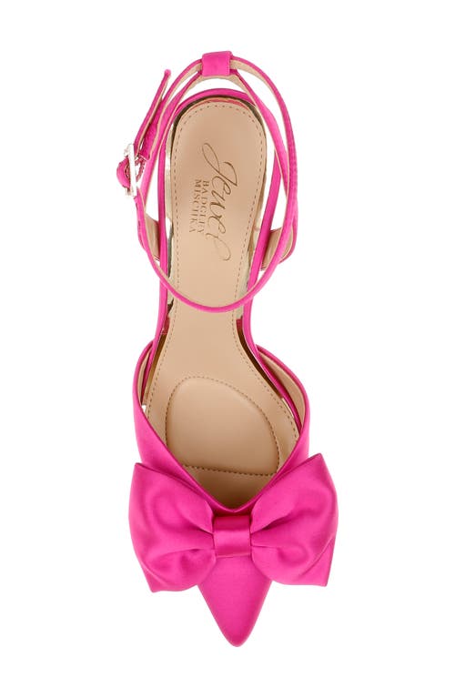 Jewel Badgley Mischka Yanna Pointed Toe Pump In Pink Satin
