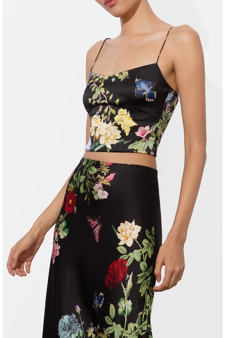 Saylor Bustier Crop Camisole, Alternate, color, VENUS FLORAL BLACK