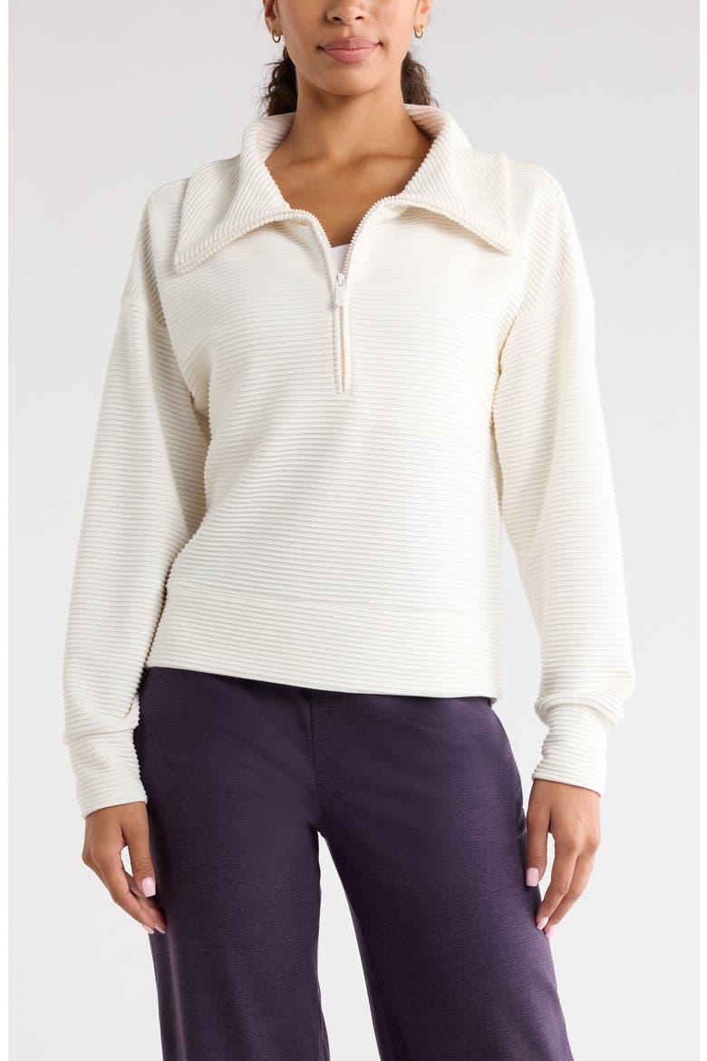 Ottoman Half Zip Pullover, Main, color, IVORY EGRET