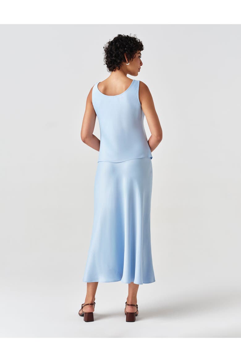 Nyla Cowl Neck Satin Top, Alternate, color, Light Blue