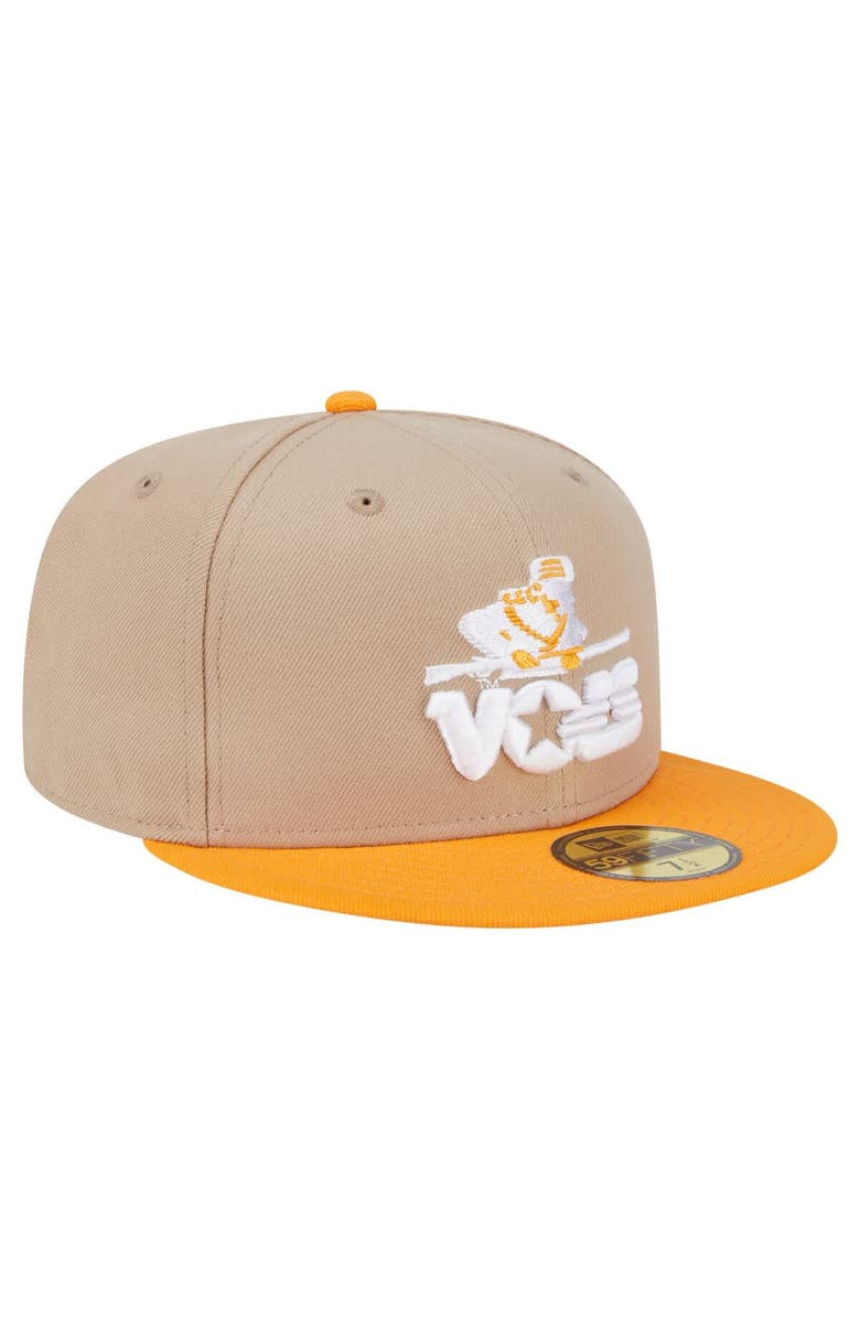 New Era Men's New Era Khaki Tennessee Volunteers Throwback Two-Tone 59FIFTY Fitted Hat, Alternate, color, Khaki