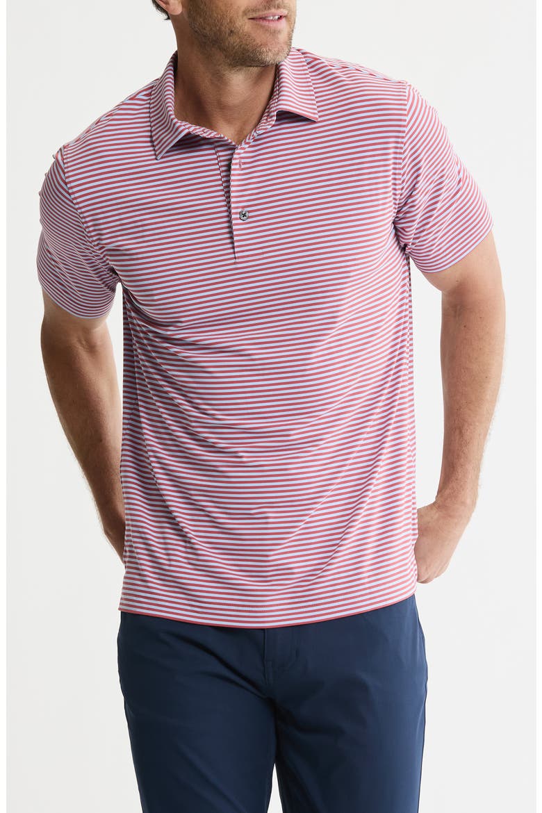Performance Stripe Polo, Main, color, RED STRIPE