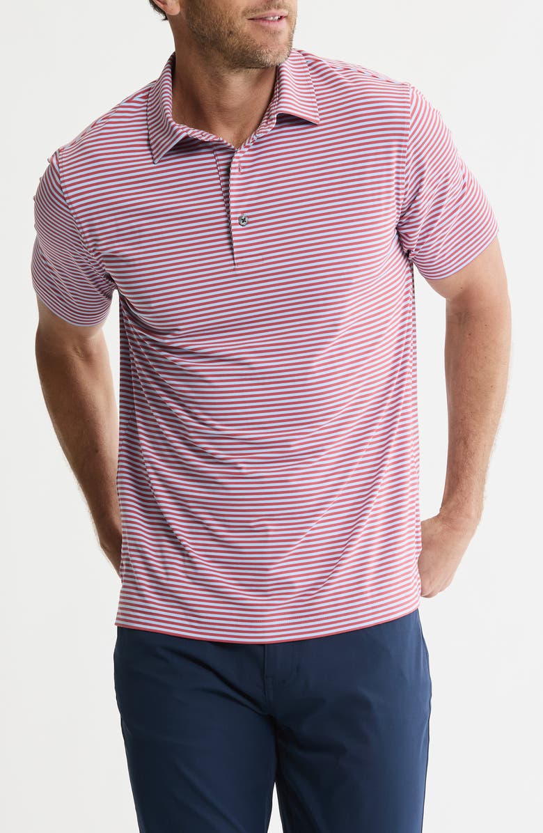 JACHS Performance Stripe Polo, Main, color, Red Stripe