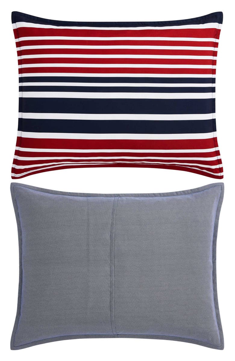 Tommy Hilfiger Favorite Stripe Comforter & Shams Set, Alternate, color, White/ Medium Red/ Navy Blue