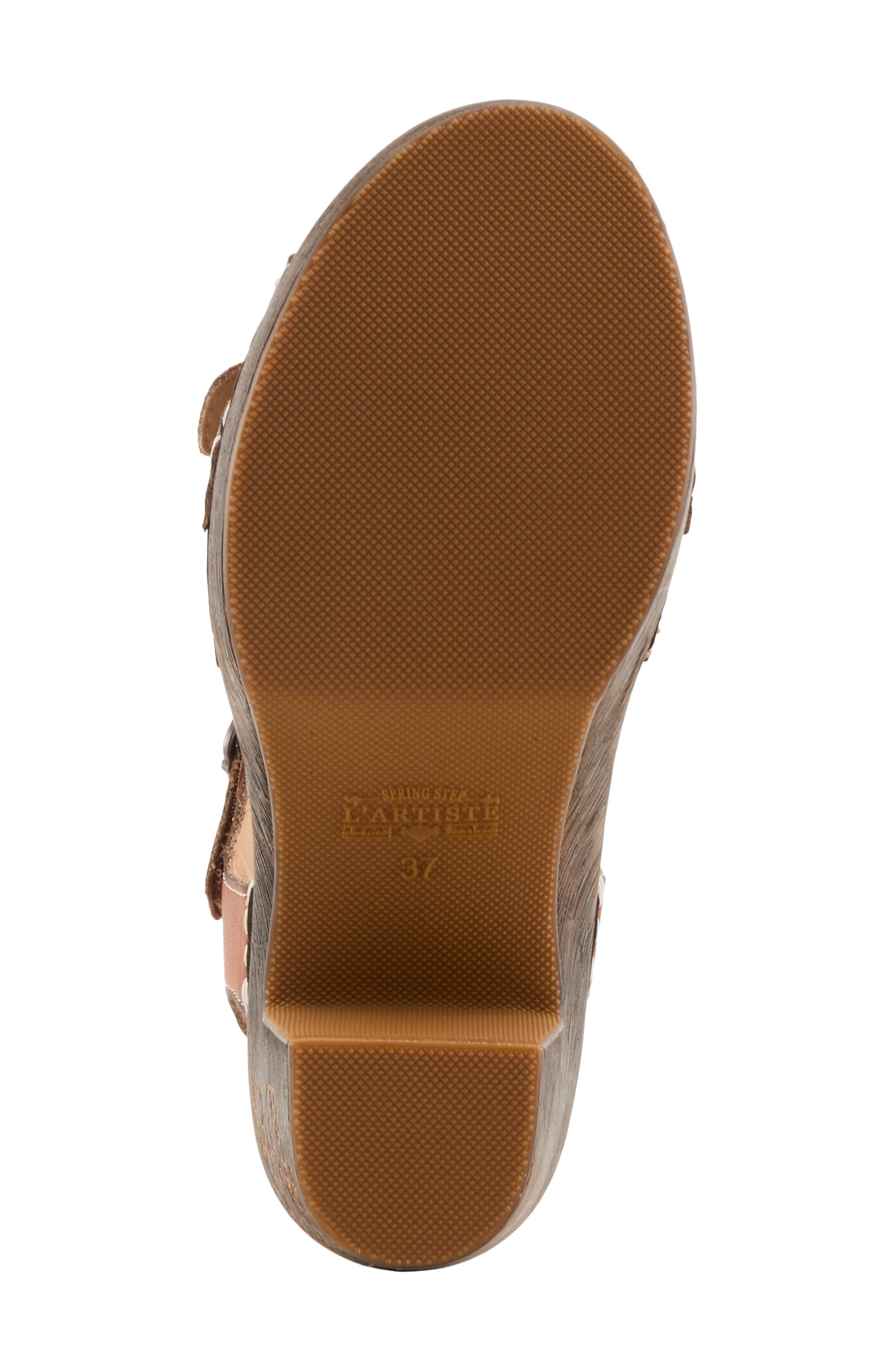 L'Artiste by Spring Step Upperbuck Ankle Strap Platform Sandal, Alternate, color, Camel Multi